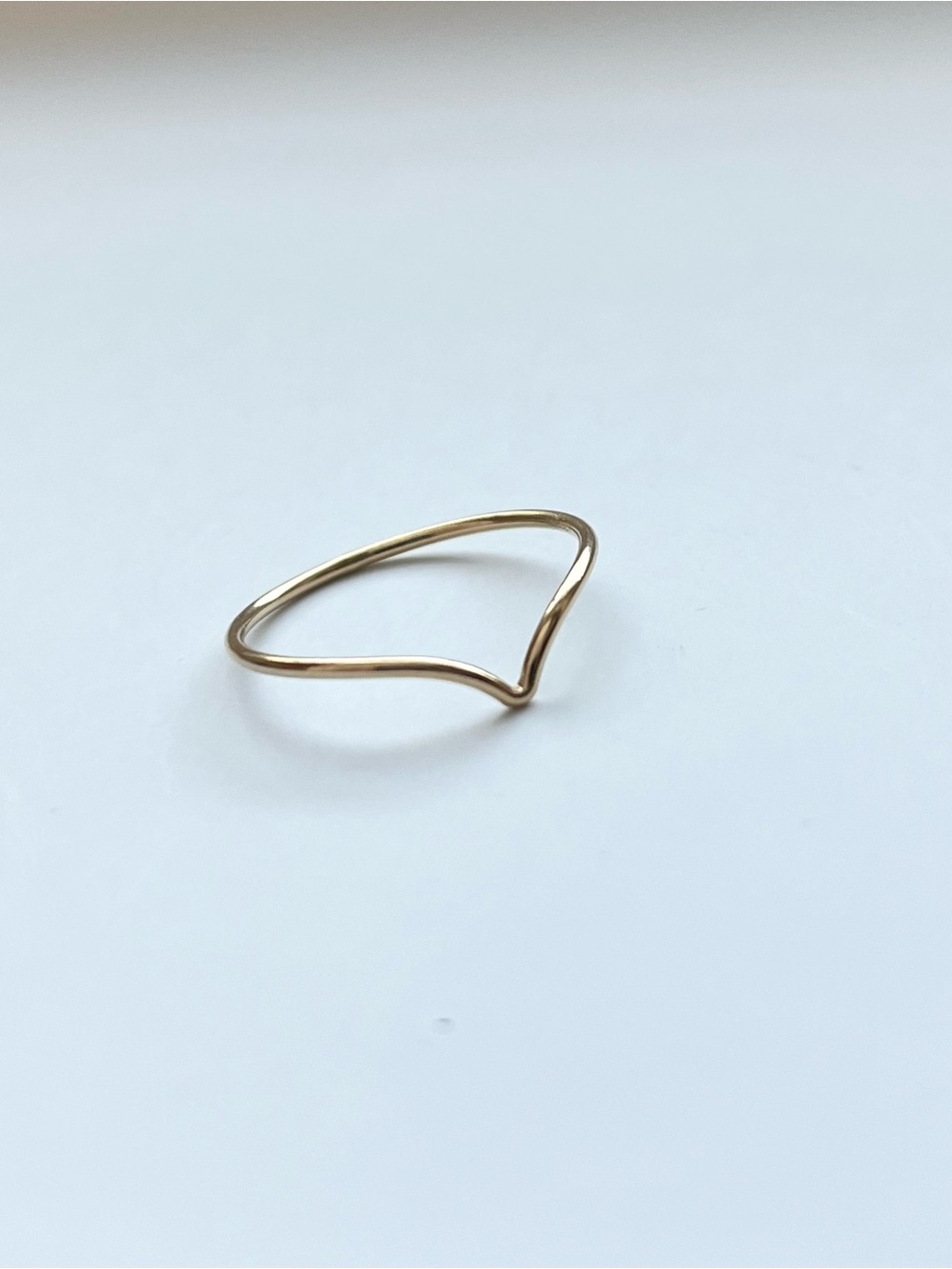 14K Gold Filled V-Shaped Minimalist Women's Ring